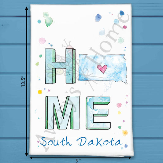 Home in South Dakota Tea Towel