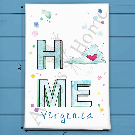 HOME in Virginia Tea Towel
