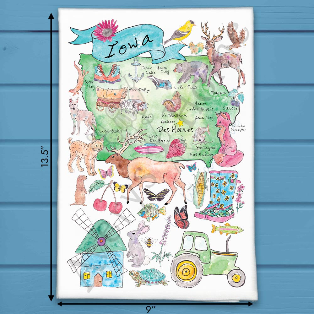 Iowa State Icon Tea Towel – Cornfields & Kindness