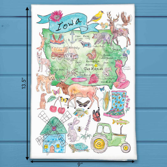 Iowa State Icon Tea Towel – Cornfields & Kindness