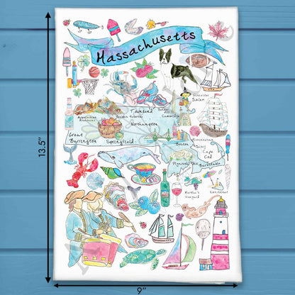 Massachusetts Map Tea Towel – From Boston to the Cape