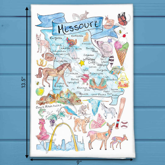 Missouri Map Tea Towel – Rivers, Roots & Road Trips