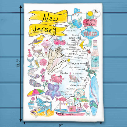 New Jersey Map Tea Towel – From Boardwalk to Brick City