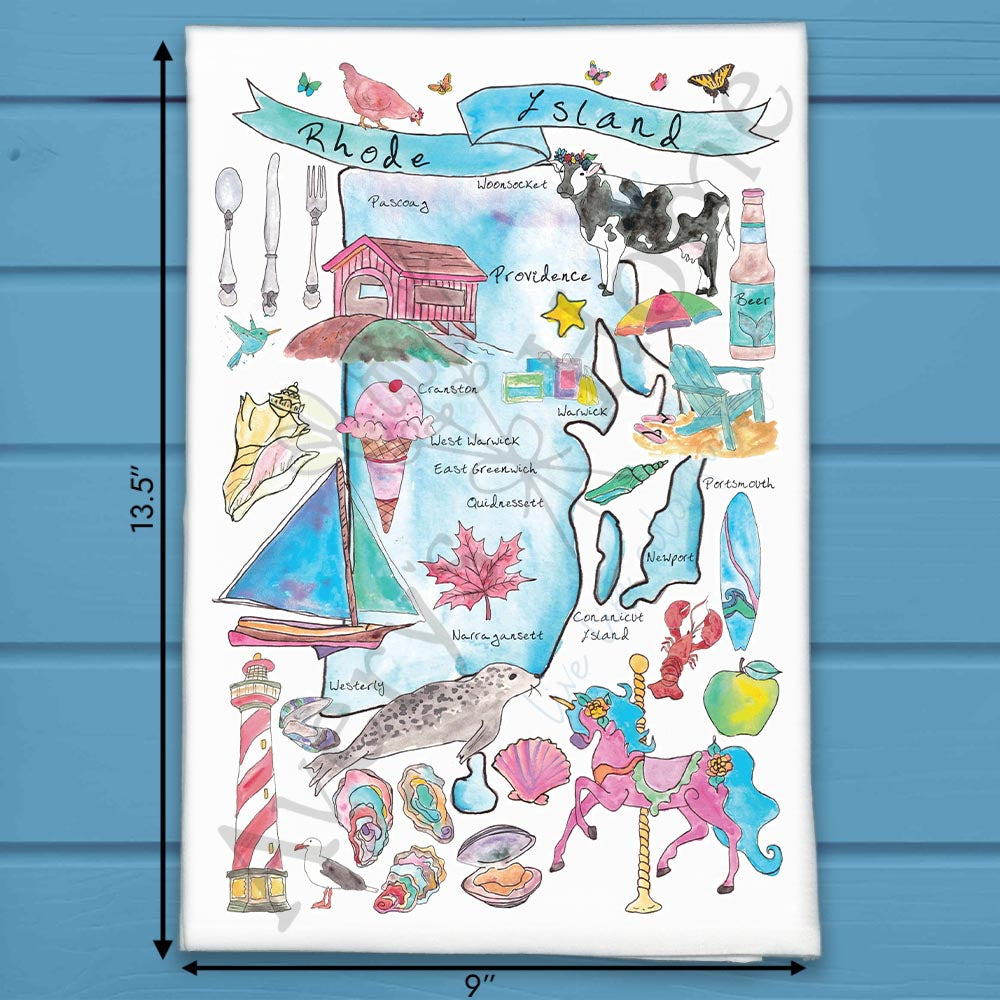 Rhode Island Map Tea Towel – Small State, Big Charm