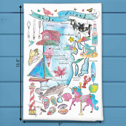 Rhode Island Map Tea Towel – Small State, Big Charm