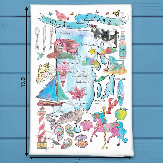 Rhode Island Map Tea Towel – Small State, Big Charm