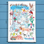 Utah Map Tea Towel – Red Rocks & Quiet Stars