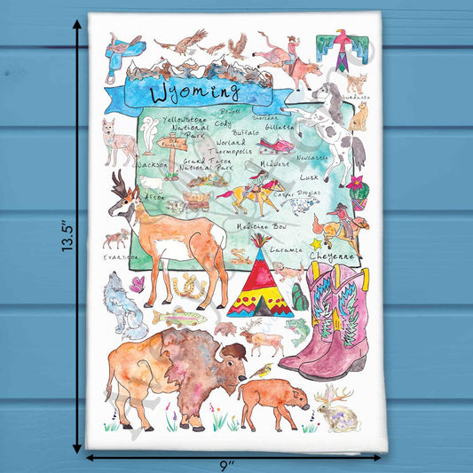 Wyoming Map Tea Towel – Rodeo & Range
