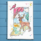 Indiana State Icons Tea Towel