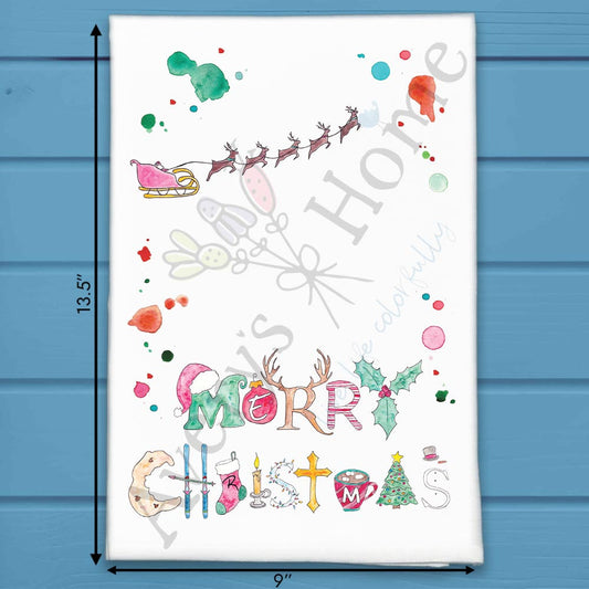 Merry Christmas Tea Towel – Classic Holiday Cheer