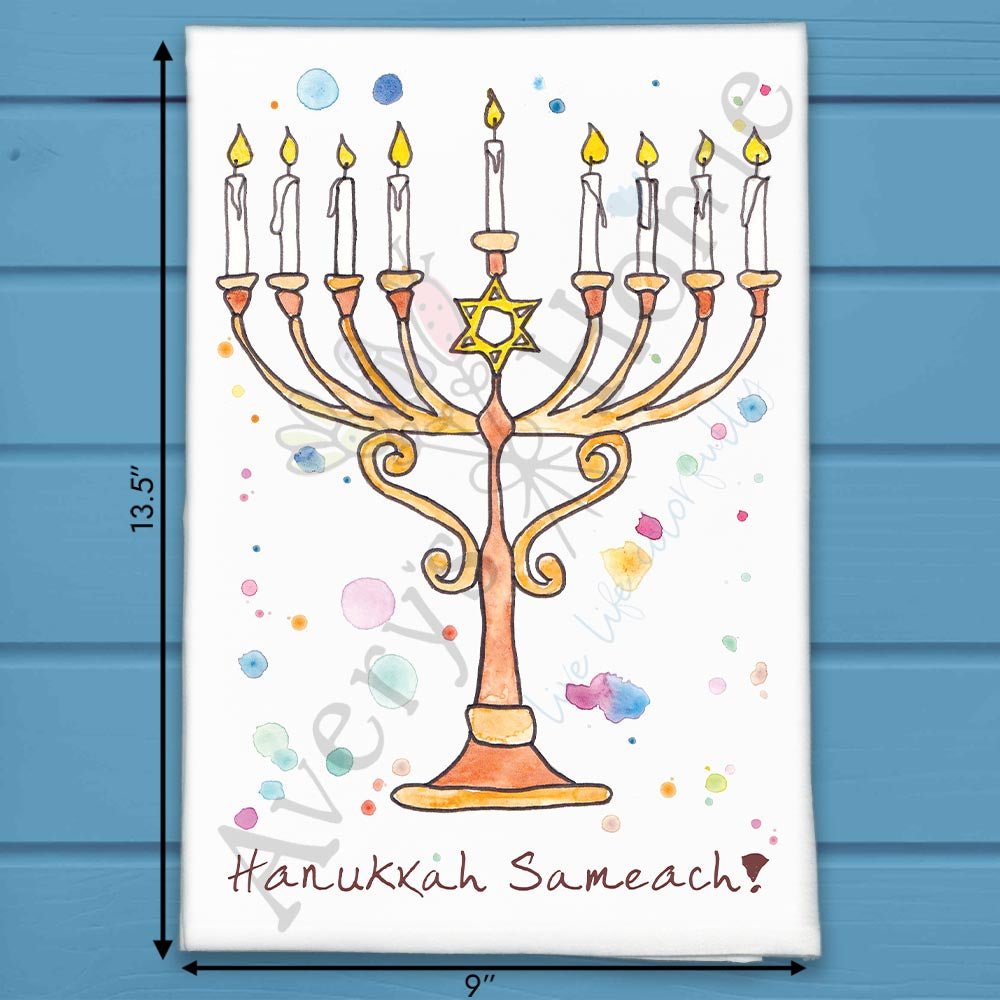 Happy Hanukkah Tea Towel – Shine Bright This Season