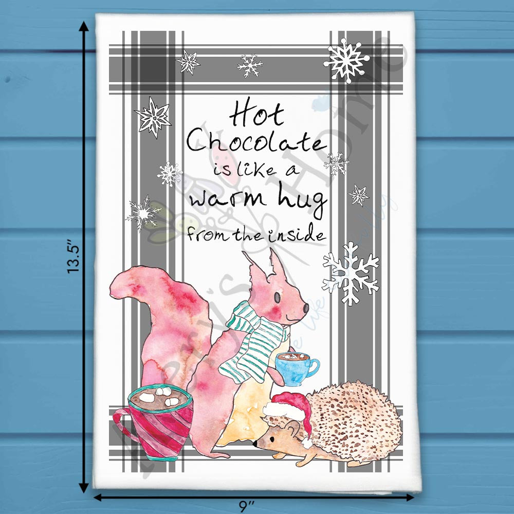 Hot Chocolate Is a Warm Hug Tea Towel – Cocoa Comfort