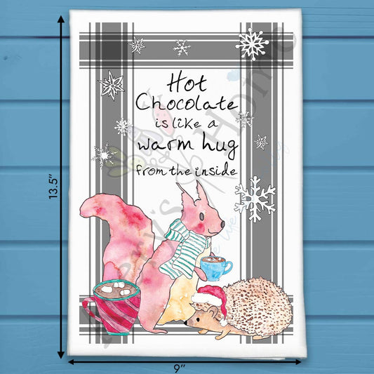 Hot Chocolate Is a Warm Hug Tea Towel – Cocoa Comfort
