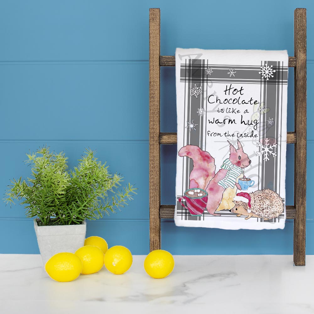 Hot Chocolate Is a Warm Hug Tea Towel – Cocoa Comfort