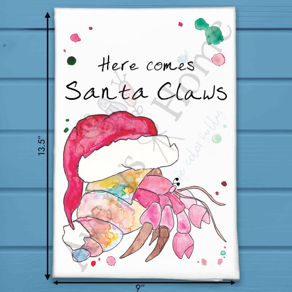 Santa Claws Tea Towel – Beachy Christmas Pun