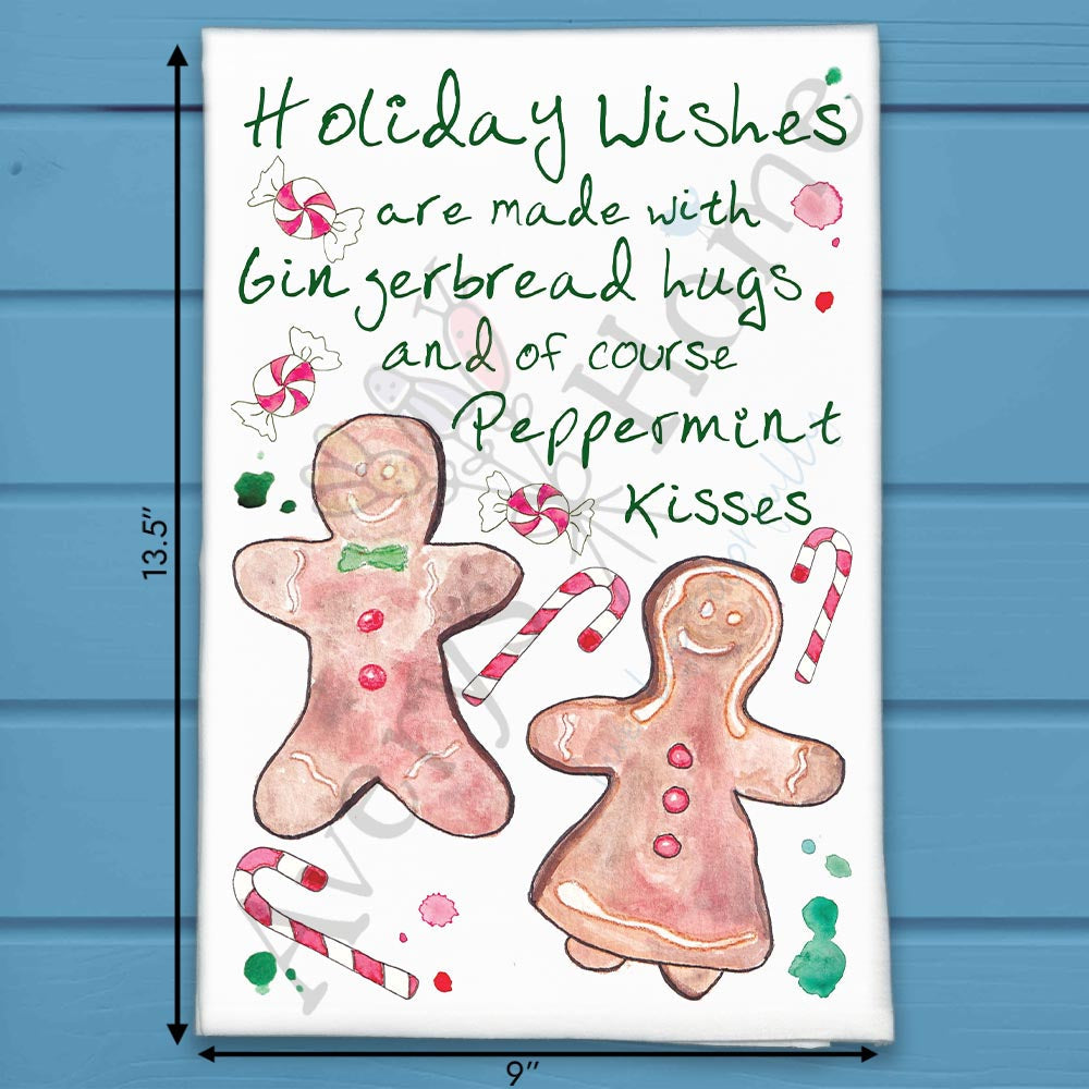 Christmas Peppermint Wishes Tea Towel – Sweet Holiday Cheer