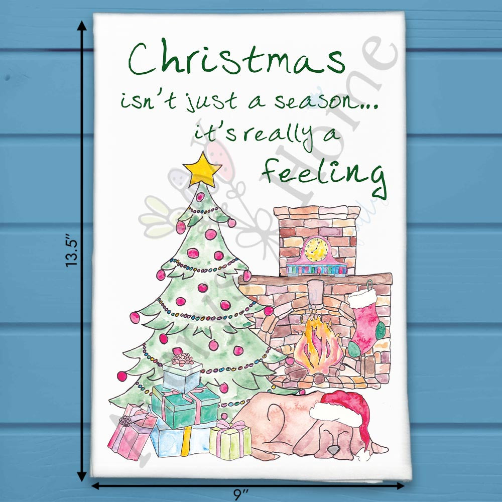 Christmas Is a Feeling Tea Towel – Joy in Every Corner