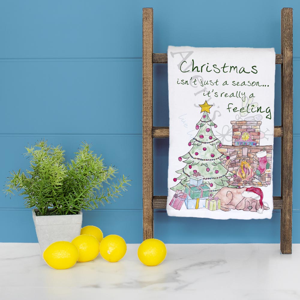 Christmas Is a Feeling Tea Towel – Joy in Every Corner