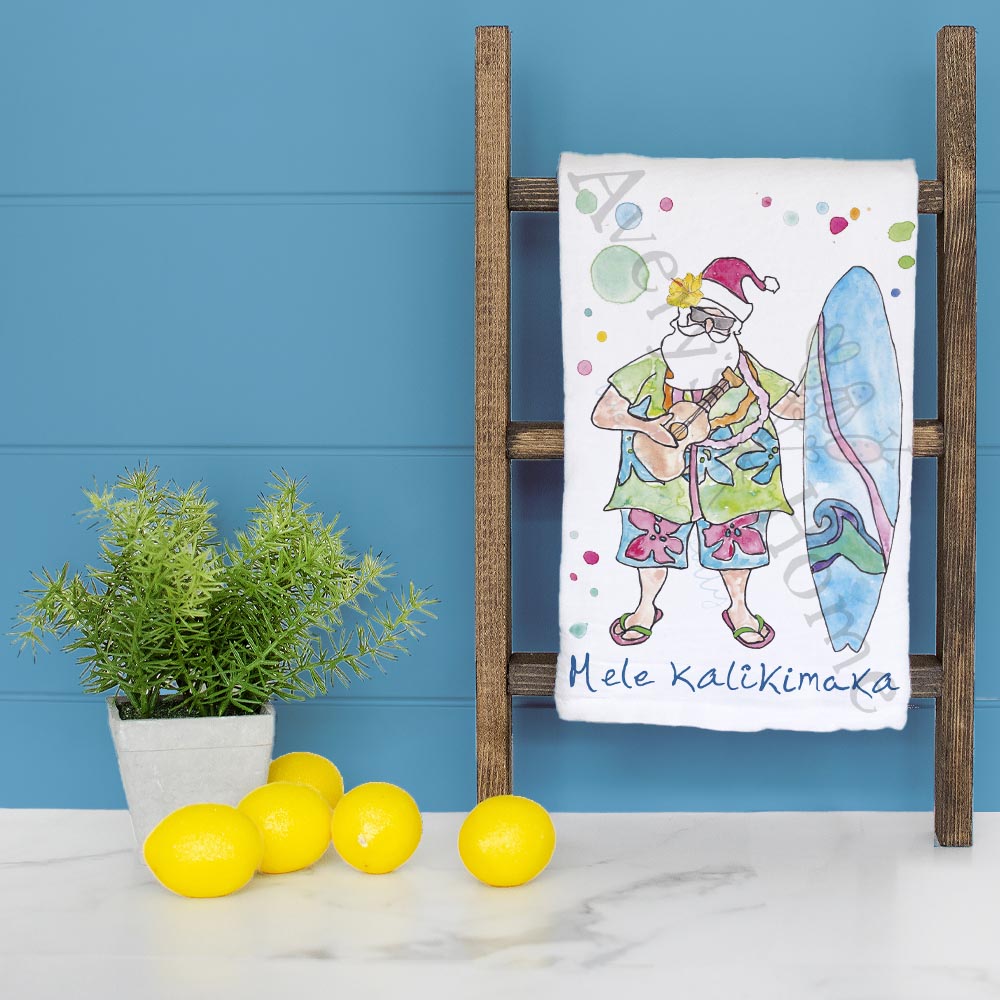 Mele Kalikimaka Tea Towel – Santa’s Island Escape