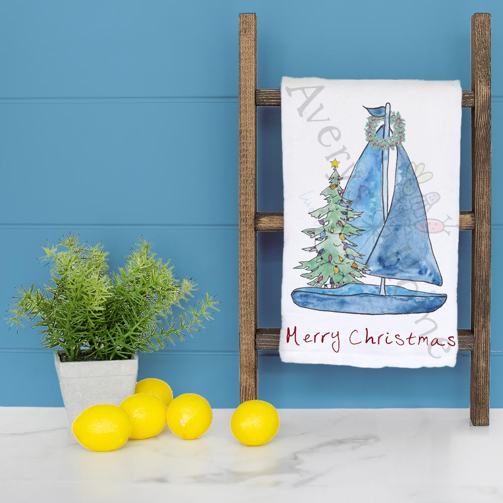 Sailboat Christmas Tree Tea Towel – Wind & Wonder