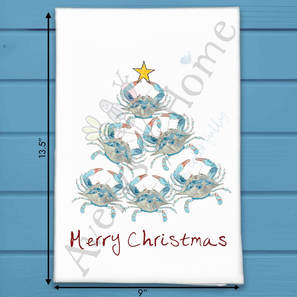 Crab Christmas Tree Tea Towel – Shell Yeah, It’s the Holidays