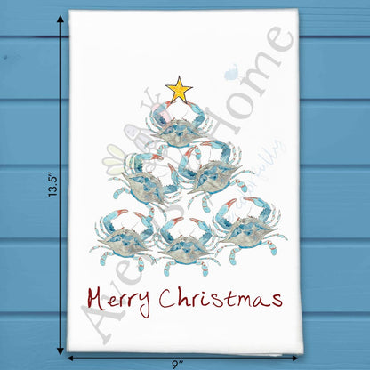 Crab Christmas Tree Tea Towel – Shell Yeah, It’s the Holidays