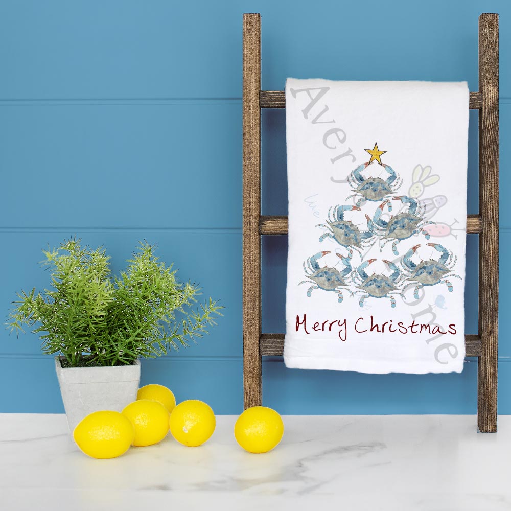 Crab Christmas Tree Tea Towel – Shell Yeah, It’s the Holidays