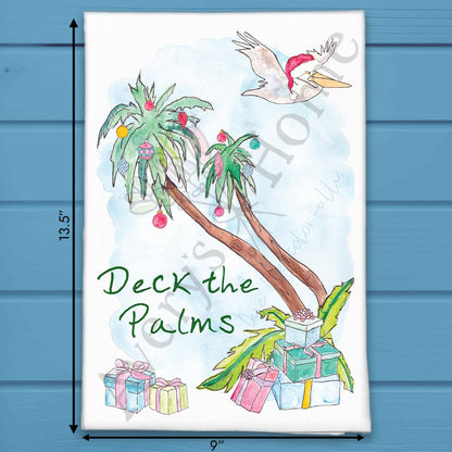 Deck the Palms Tea Towel – Sunshine & Sleigh Bells