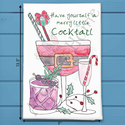 Have Yourself a Cocktail Christmas Tea Towel