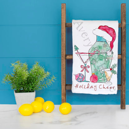 Holiday Cheer & Cocktails Tea Towel – Christmas Toast