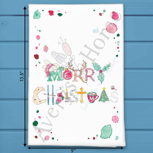 Merry Christmas Tea Towel – Warm Wishes for All