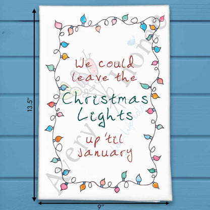We Could Leave the Lights Up Tea Towel – Taylor Vibes