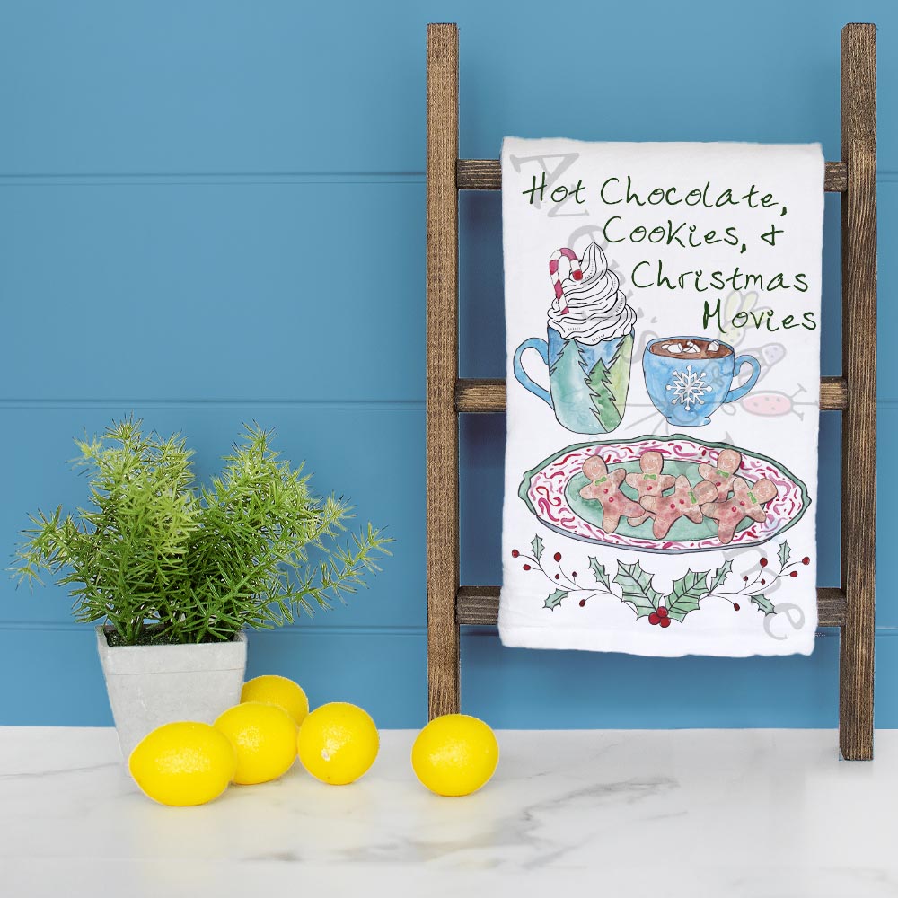 Cookies, Cocoa & Movies Tea Towel – Sweet Holiday Ritual