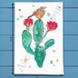 Cactus With Flowers Tea Towel – Desert Bloom Vibe
