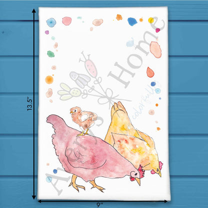 Country Chickens Tea Towel – Cluckin’ Cute Decor