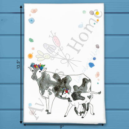 Cow & Baby Tea Towel – Gentle Farm Love
