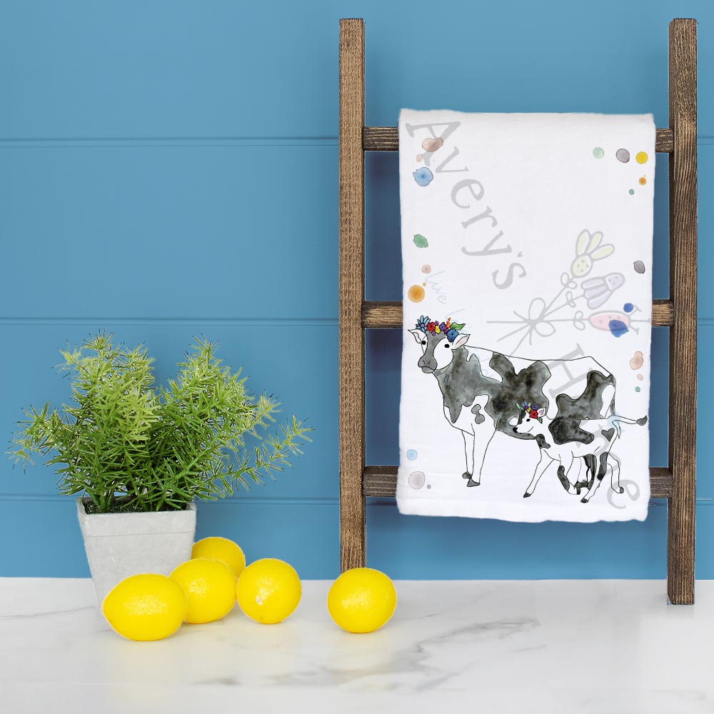 Cow & Baby Tea Towel – Gentle Farm Love