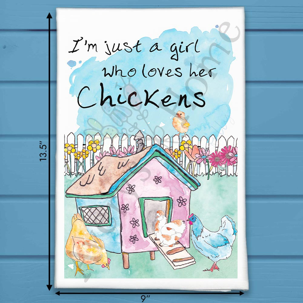Girl Who Loves Her Chickens Tea Towel – Coop Queen