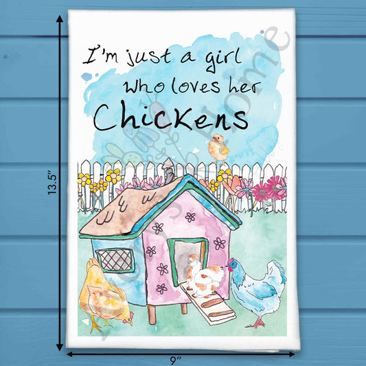 Girl Who Loves Her Chickens Tea Towel – Coop Queen