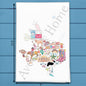 Texas State Icons Tea Towel – Longhorns & Love