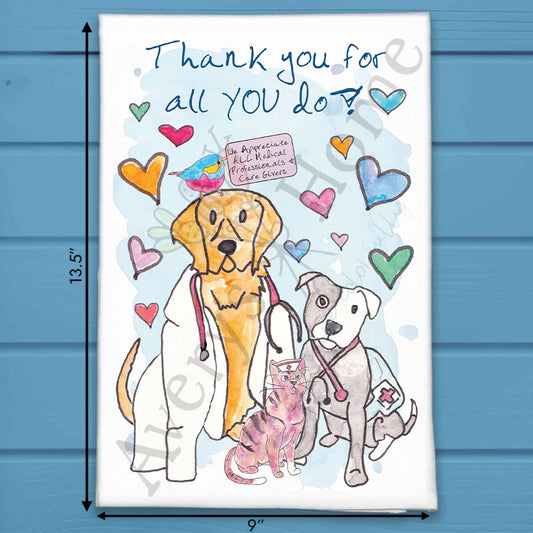 Thank You For All You Do Tea Towel – Healthcare Heroes