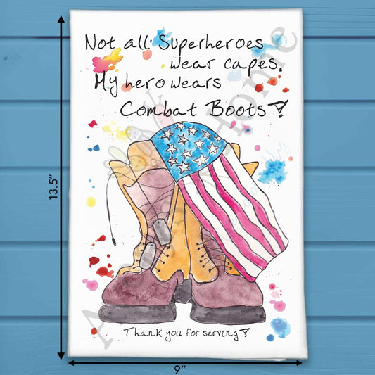 Heroes Wear Combat Boots Tea Towel – Service & Strength