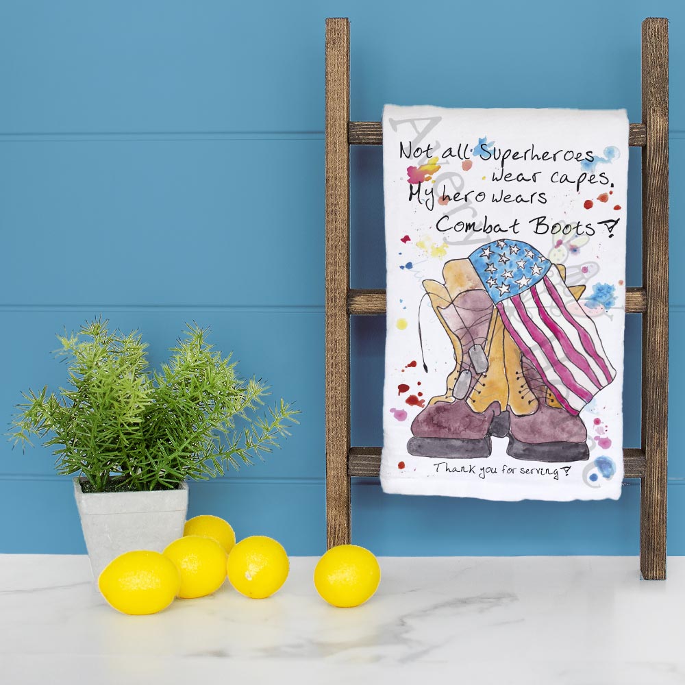 Heroes Wear Combat Boots Tea Towel – Service & Strength