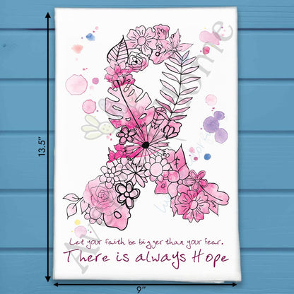 Breast Cancer Tea Towel – Courage, Strength & Support