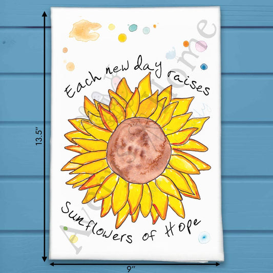 Sunflowers of Hope Tea Towel – Bright, Brave & Blooming