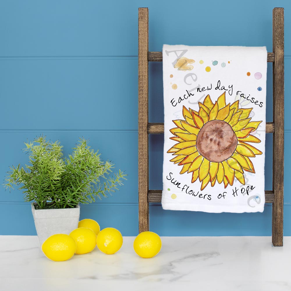 Sunflowers of Hope Tea Towel – Bright, Brave & Blooming