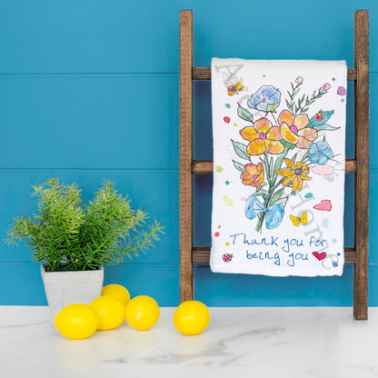 Thank You for Being You Tea Towel – Wildflower Heart