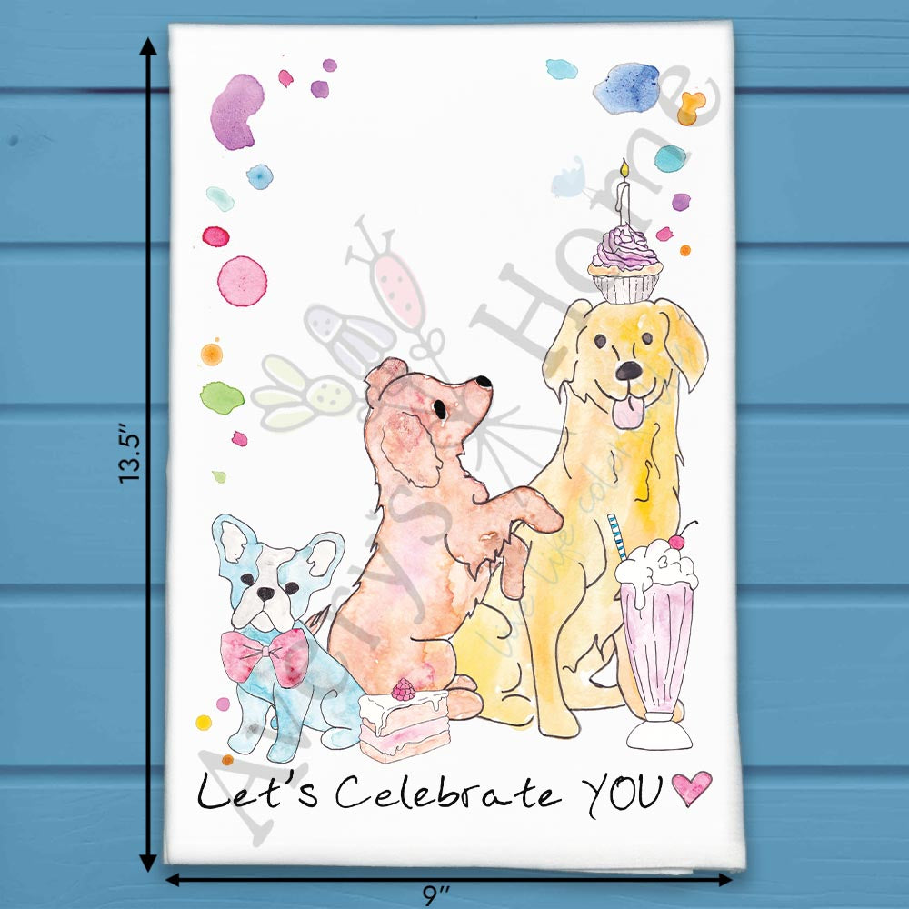 Celebrate You Birthday Tea Towel – Cake, Candles & You