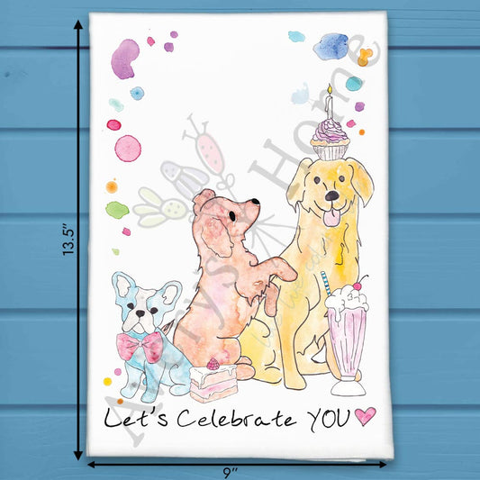 Celebrate You Birthday Tea Towel – Cake, Candles & You