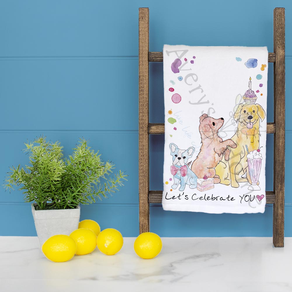 Celebrate You Birthday Tea Towel – Cake, Candles & You